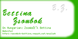 bettina zsombok business card